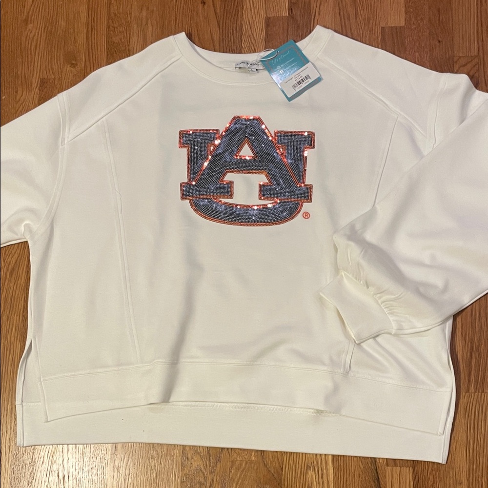 White Auburn University Sweatshirt large - Picture 5 of 7